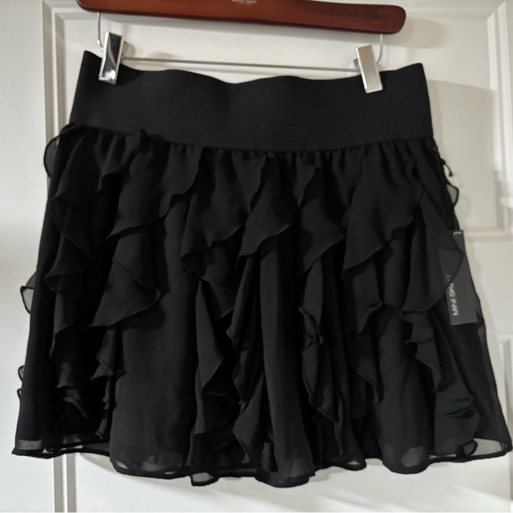 Express Black Ruffled Skirt